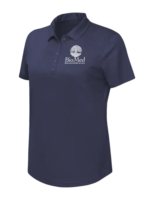 Callaway Womens Birdseye Navy Polo w/BioMed Logo