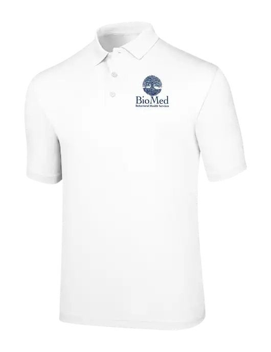 Callaway Opti-Dri White Chev Polo w/BioMed Logo
