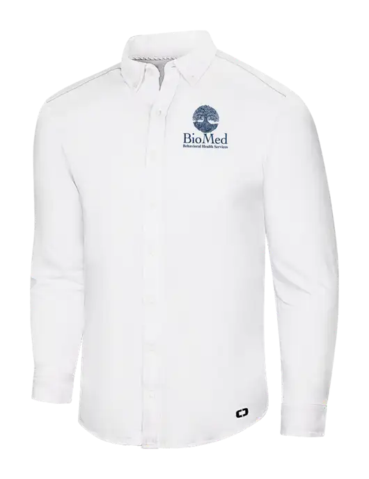 OGIO Bright White Modern Code Stretch Button-Up Shirt w/BioMed Logo