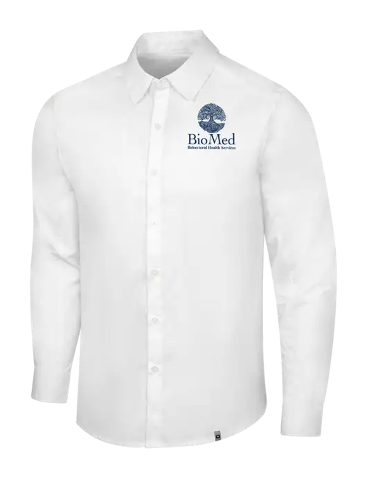OGIO White Commuter Woven Shirt w/BioMed Logo