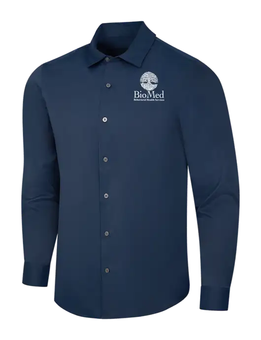 Navy City Stretch Shirt w/BioMed Logo