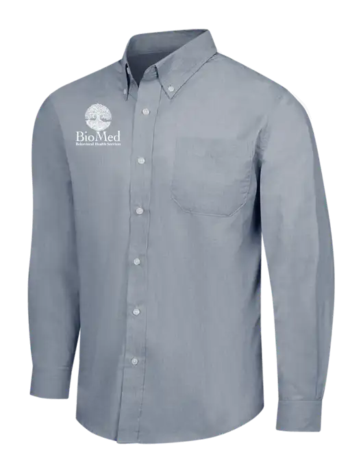 Navy Frost Crosshatch Easy Care Shirt w/BioMed Logo
