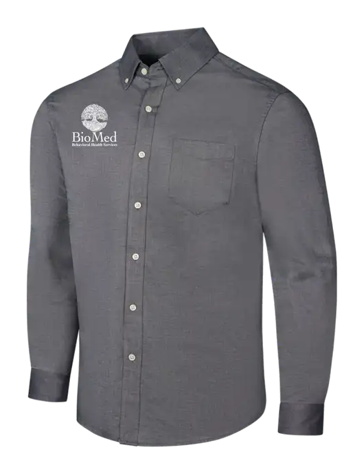 Dark Grey SuperPro Oxford Shirt w/BioMed Logo