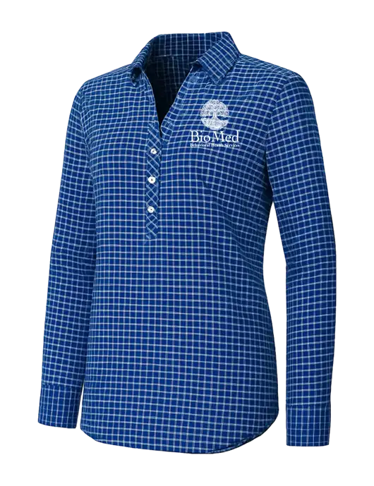 Womens Navy/White City Stretch Shirt w/BioMed Logo