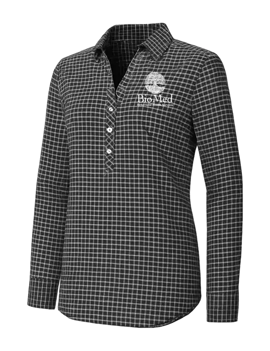 Womens Dark Grey/White City Stretch Shirt w/BioMed Logo