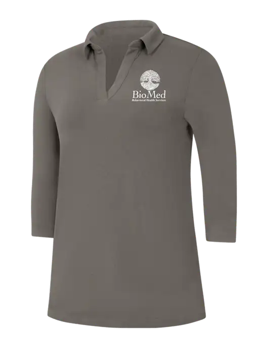 Womens Dark Grey Luxe Knit Tunic w/BioMed Logo