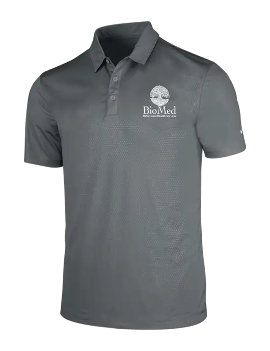 NIKE Medium Grey Dri-Fit Embossed Tri-Blade Polo w/BioMed Logo