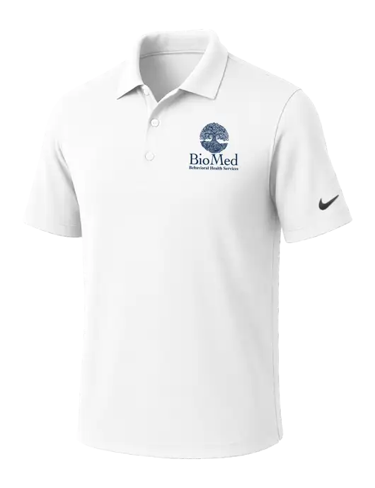 NIKE White Dri-Fit Micro Pique Polo w/BioMed Logo