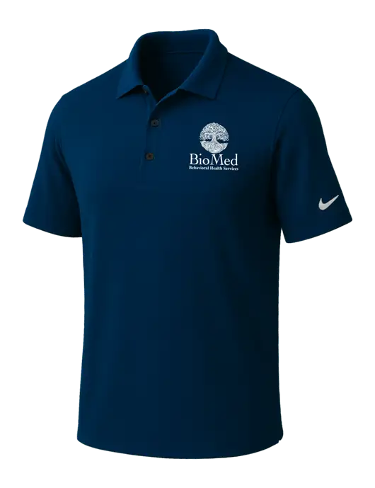 NIKE Navy Dri-Fit Micro Pique Polo w/BioMed Logo