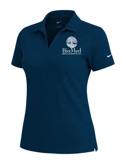 NIKE Navy Womens Dri-Fit Micro Pique Polo w/BioMed Logo