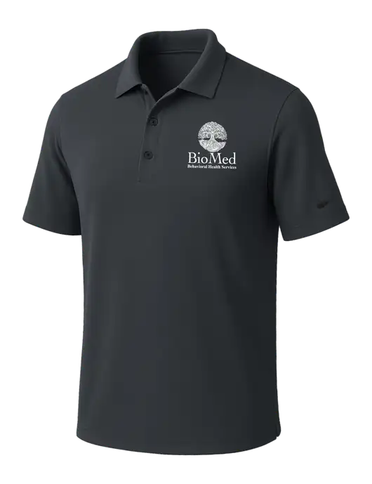 NIKE Dark Grey Dri-Fit Micro Pique Polo w/BioMed Logo