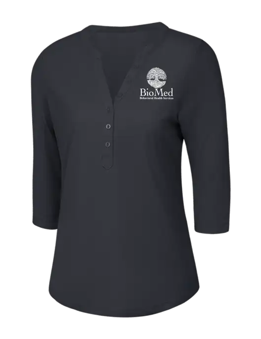 OGIO Charcoal Grey Jewel Henley w/BioMed Logo