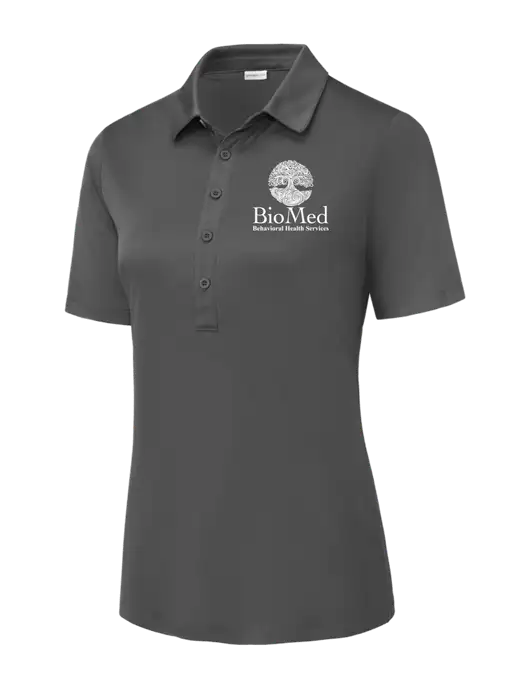 Dark Smoke Grey Womens Posi-UV Pro Polo w/BioMed Logo