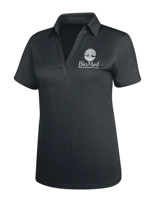 Dark Grey Womens Performance Fine Jacquard Polo w/BioMed Logo