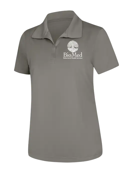 Womens Medium Grey Micropique Sport-Wick Polo w/BioMed Logo