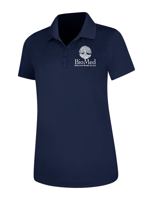 Dark Navy Womens Dry Zone UV Mesh Polo w/BioMed Logo