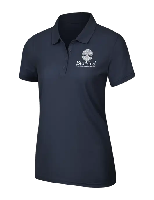 Navy Blue Womens Core Classic Pique Polo w/BioMed Logo