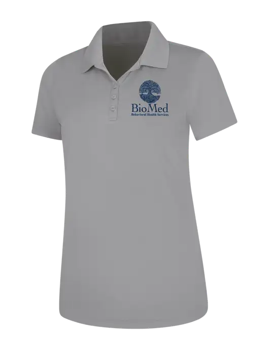 Light Grey Womens Dry Zone UV Mesh Polo w/BioMed Logo