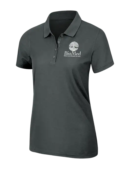 Dark Grey Womens Core Classic Pique Polo w/BioMed Logo
