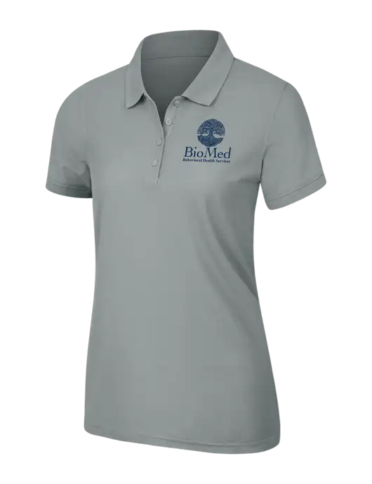 Light Grey Womens Core Classic Pique Polo w/BioMed Logo