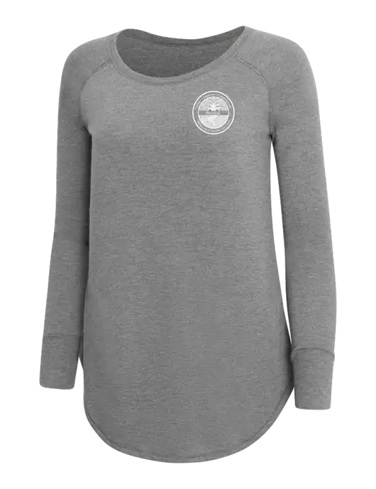 Womens Perfect Wide Collar Tunic Tri-Blend Grey Frost 4.5 oz T-Shirt w/BioMed Logo