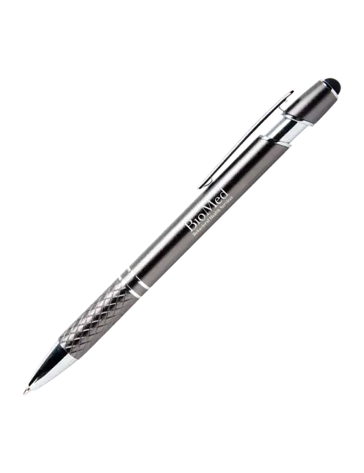 Valencia Gunmetal Stylus Pen - Black Ink w/BioMed Logo