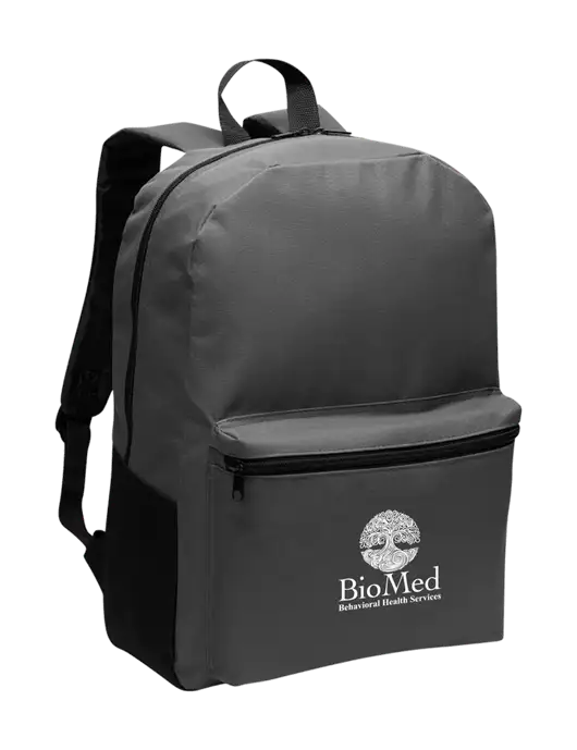 Casual Dark Charcoal Lightweight Laptop Backpack w/BioMed Logo