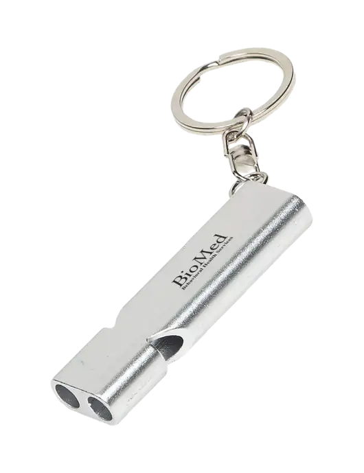 Quick Alert Silver Safety Whistle w/BioMed Logo