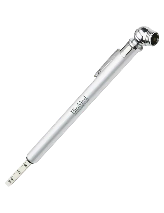 Quick View Silver Tire Gauge w/BioMed Logo
