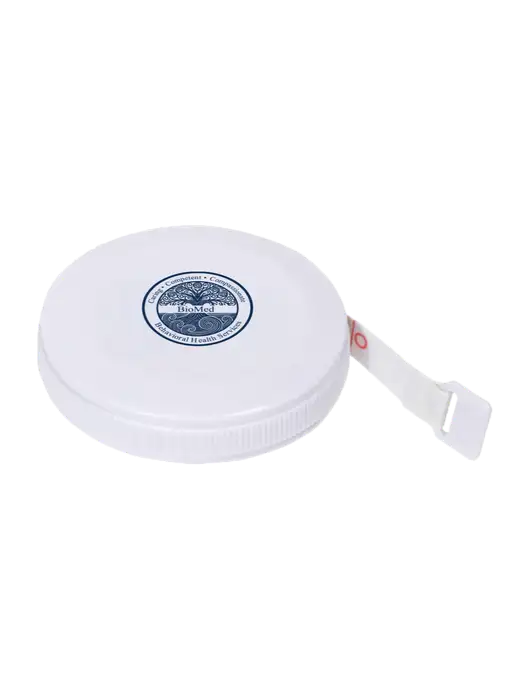 White Round Tape Measure w/BioMed Logo