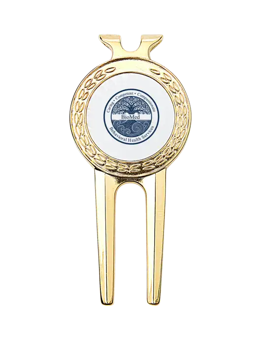 Gold Divot Tool, 1.5 x 3 w/BioMed Logo
