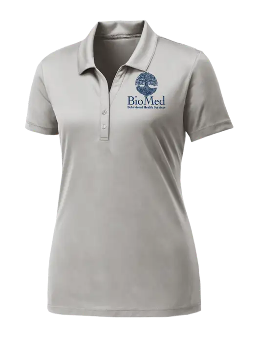 Womens Very Light Grey PosiCharge Competitor Polo w/BioMed Logo
