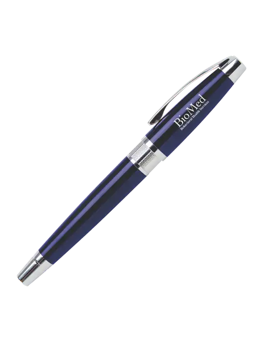 Masscotti Navy Rollerball Pen - Black Ink w/BioMed Logo