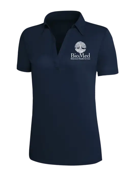 Navy Silk Touch Womens Performance Polo w/BioMed Logo
