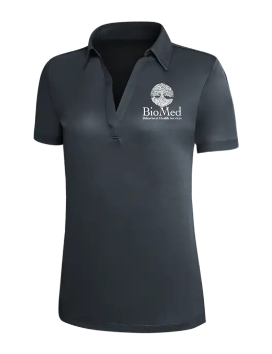 Dark Grey Silk Touch Womens Performance Polo w/BioMed Logo