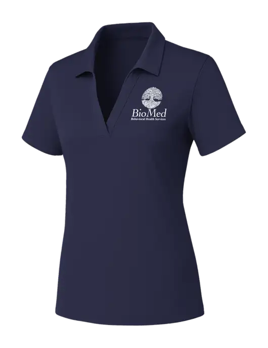 Womens Navy PosiCharge RacerMesh Polo w/BioMed Logo