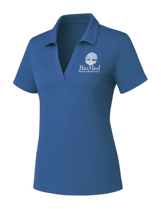 Womens Slate Blue PosiCharge RacerMesh Polo w/BioMed Logo