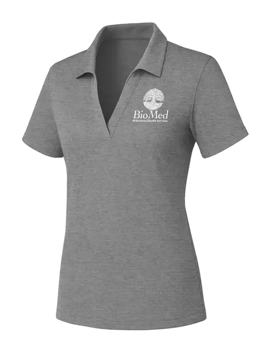 Womens Medium Grey Heather PosiCharge RacerMesh Polo w/BioMed Logo