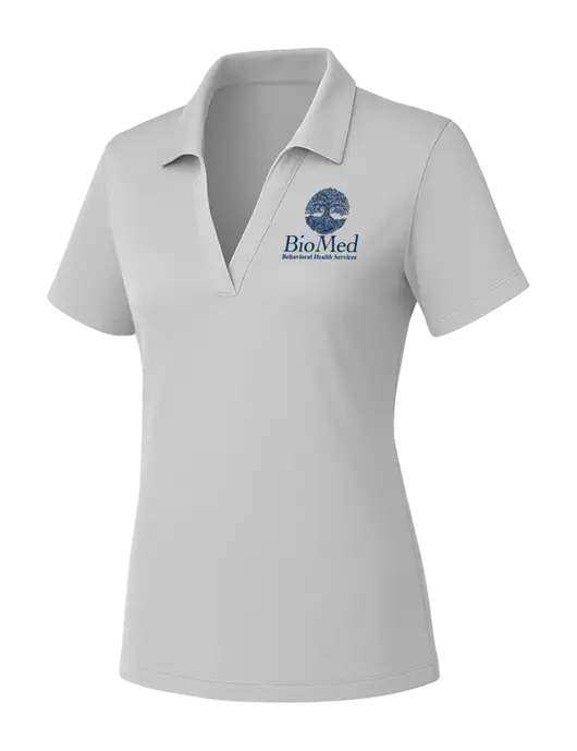 Womens Light Grey PosiCharge RacerMesh Polo w/BioMed Logo
