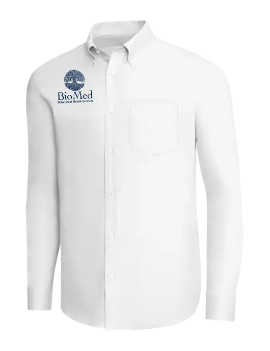 Brooks Brothers White Wrinkle-Free Stretch Pinpoint Shirt w/BioMed Logo