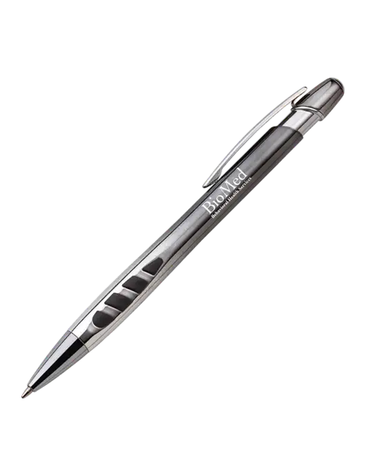 Zenith Gunmetal Ballpoint Pen - Blue ink w/BioMed Logo