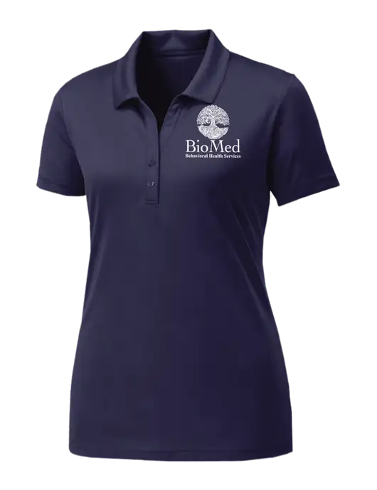 Womens Navy PosiCharge Competitor Polo w/BioMed Logo