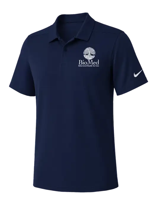 Nike Navy Dry Essential Solid Polo w/BioMed Logo