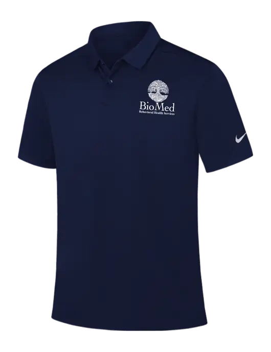 Nike Navy Dry Essential Solid Polo w/BioMed Logo