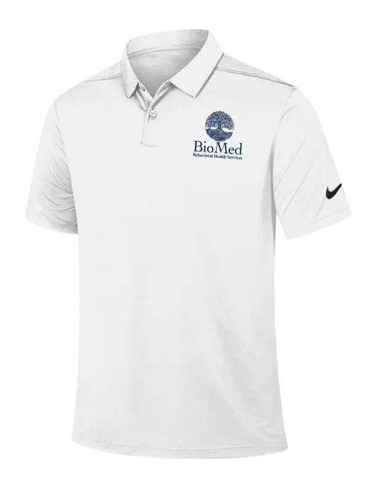 Nike White Dry Essential Solid Polo w/BioMed Logo