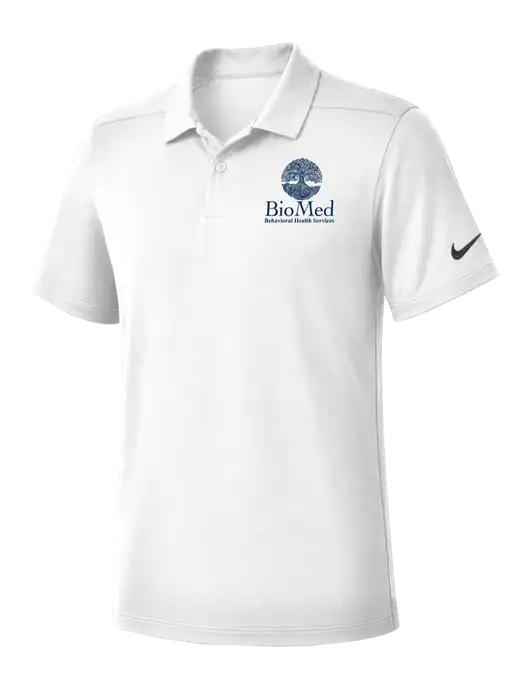 Nike White Dry Essential Solid Polo w/BioMed Logo
