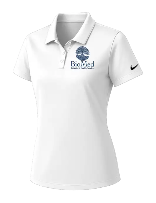 Nike Womens White Dry Essential Solid Polo w/BioMed Logo