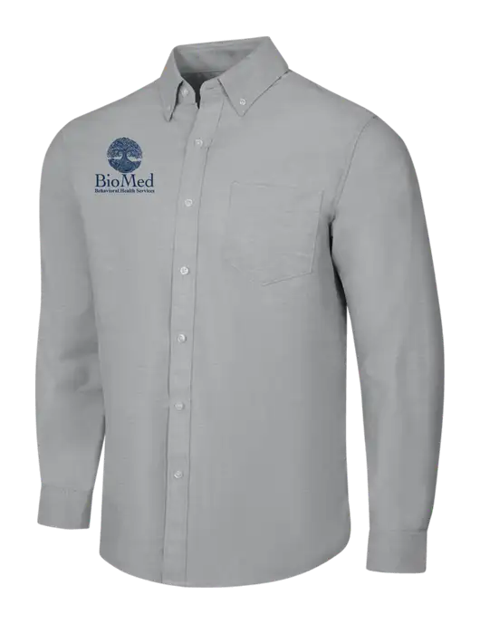 Light Grey SuperPro Oxford Shirt w/BioMed Logo