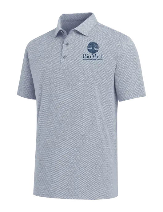 Callaway All-Over Stitched Medium Grey Chev Polo  w/BioMed Logo