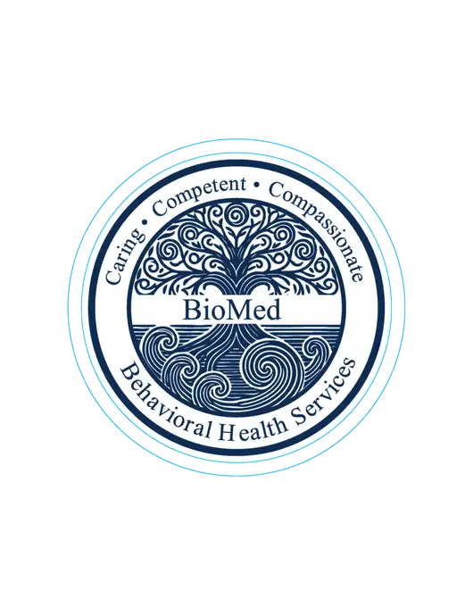 Large Decal (approx 6 x 6 in) w/BioMed Logo